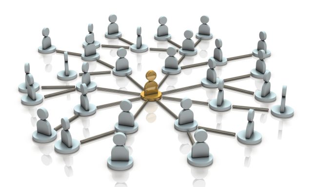 An abstract that represents the faction’s connections and central figures. White background. 3D rendering. mens centraal